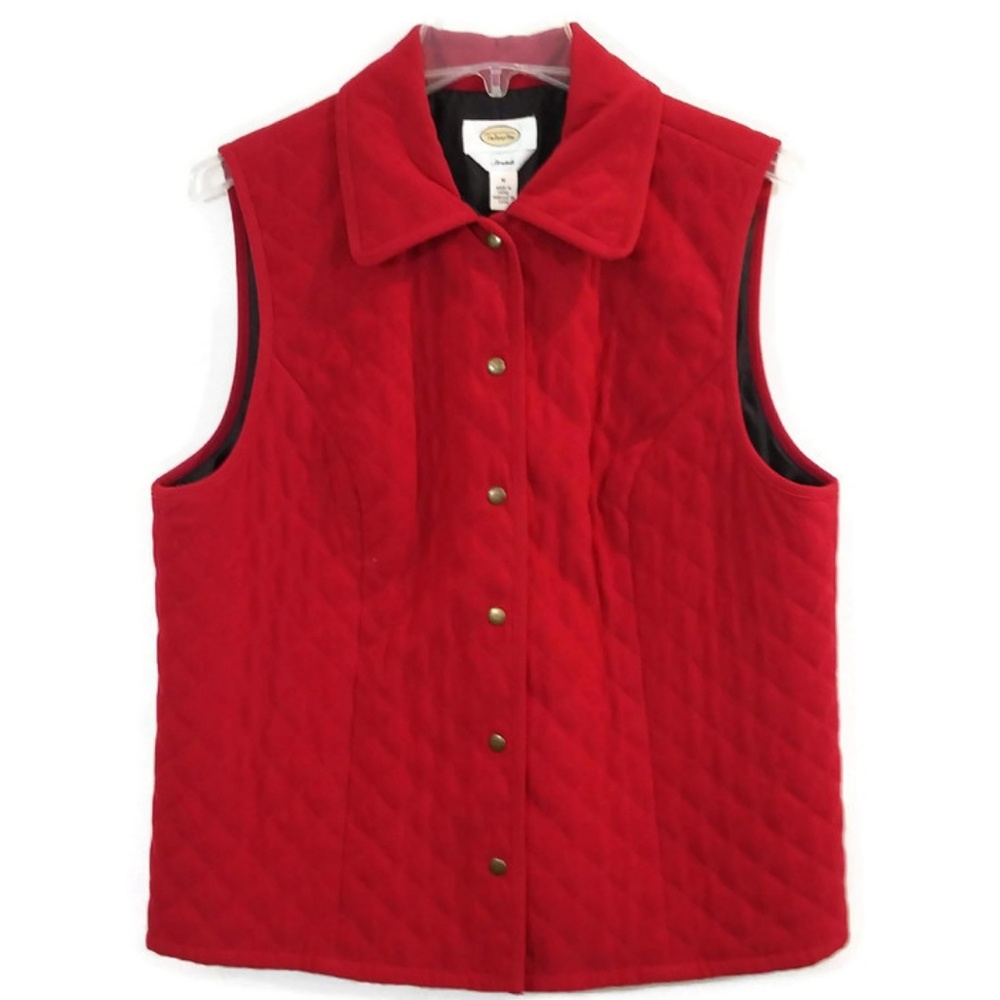 Talbot's Red Quilted Sleeveless Vest